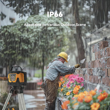 Self-Leveling 0.11"/100' Rotary Laser, 2000' Rotary Laser Level Kit, IP66 with Aluminum Tripod, Grade Rod for Grading