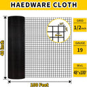 Hardware Cloth,1/2 inch 48" x 100' Chicken Wire Fencing,19 Gauge Vinyl Coated Wire Mesh Roll, Black Welded Wire Fence Roll Chicken Wire Mesh Roll for Garden Fencing Gopher Rabbit Snake Wire