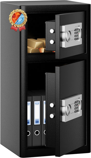 Fireproof Safe with Fire Video,3.8 Cubic Feet Class A Fireproof Standard Digital Safe Box Fireproof for Home&Office,Alloy Steel Fire Proof Safe for Document Money Jewelry Valuables,Black