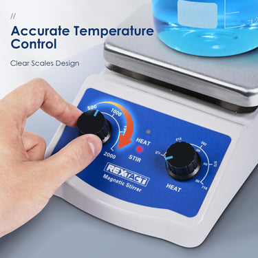Magnetic Stirrer Hot Plate, Max 716°F Magnetic Stir Plate, 100-2000RPM Magnetic Mixer with Magnetic Stir Bar，2000ML Stirring Capacity for Lab，College,Chemistry
