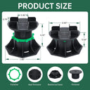 8 PCS Deck Blocks, Tuff Blocks Deck Foundation with Stone Accessories & Rubber Pads, Adjustable Deck Support Pedestal(3.54" to 4.65") - Deck Footings Without Digging,Special Dad's Gift