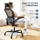 Ergonomic Office Chair Big and Tall, 350LBS Capacity, 6'5" Tall Max, Home High Back Desk Chair for Long Hours Comfortable, Adjustable Headrest, Lumbar Support, Flip-up Arm and PU Wheels, Light Gray