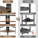 OtterOsis 5-Tier Corner Shelf with LED Light, 70” Tall Corner Bookshelf, Plant Shelf, Wood Display Shelf for Living Room, Bedroom, Balcony, Kitchen (Brown)