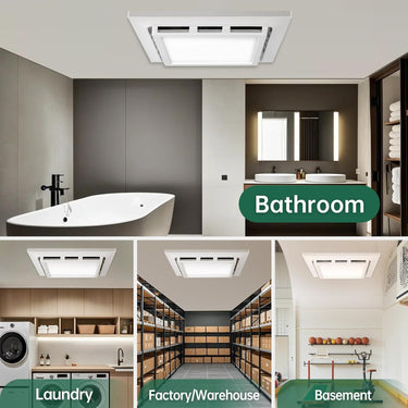 Bathroom Exhaust Fan with LED Light 110 CFM High-Power Ventilation for Moisture Control Energy Efficient Bathroom Ceiling Exhaust Fan 1.0 Sone, Bathroom Exhaust Fan Easy Installation