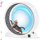 LotFun 41” Cat Exercise Wheel with Pedometer, Cat Running Wheel for Indoor Cats, 10 Minutes Fast and Easy Installation, Cat Treadmill for Cat's Fitness & Health, Suitable for Most Cats(White)