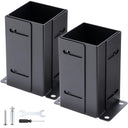 4x4 Post Base 4PCS – Heavy-Duty Post Anchors (Inner Size 3.5"x3.5"), Thick Steel, Black Powder-Coated Pergola Brackets, Fence Post Anchor, Deck & Mailbox Post Brackets