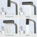 Waterfall Kitchen Faucet with Pull Down Sprayer, 4 Modes Function Sprayer Single Handle Sink Faucet，360° Rotatable Kitchen Sink Faucet Easy Installation Commercial Modern Faucets for Kitchen