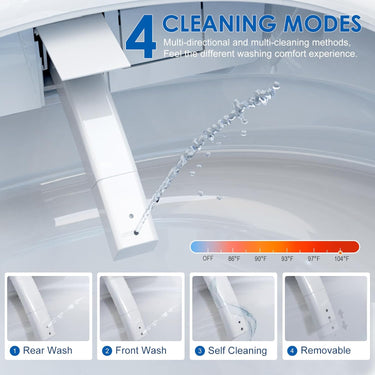 Smart Toilet, Bidet Toilet with Pump Assisted Flush, Foot Sensor Operation, Heated Bidet Seat, Warm Water, Dryer, Digital Display, Night Light, Tankless Toilet with Cleaning Foam Dispenser