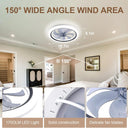 20 Inch Ceiling Fan with Light Modern Low Profile Ceiling Fans with Lights and Remote Flush Mount 3000K-6500K Smart LED Fan Light Ceiling Fan with Lights for Bedroom, Living Room, Office