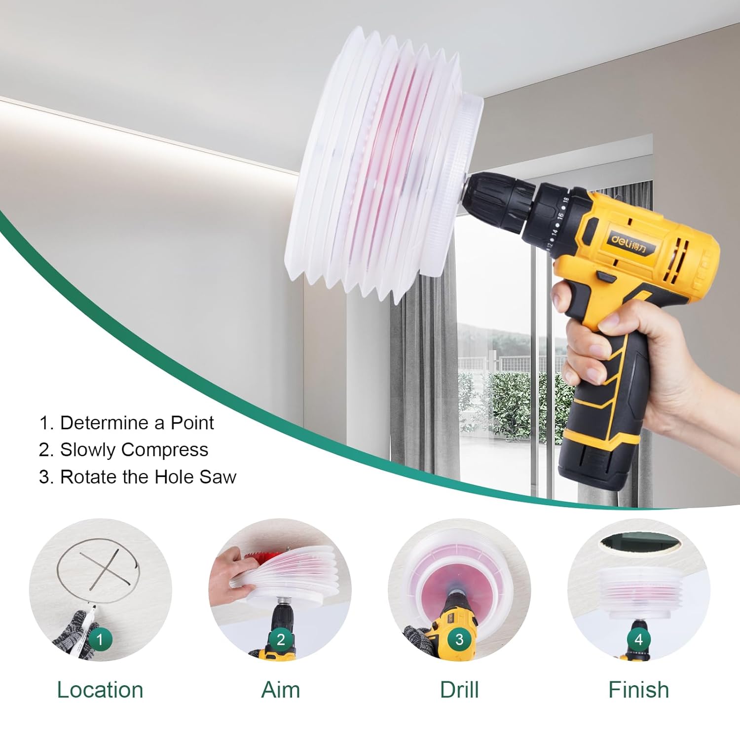 6 inch Hole Saw & 4 inch Hole Saw for Recessed Light, 6 in Hole Saw Dust Bowl Dust Catcher for Recessed Lighting, Perfect Dust Collection for Clean Cutting，Special Dad's Gift