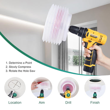 6 inch Hole Saw & 4 inch Hole Saw for Recessed Light, 6 in Hole Saw Dust Bowl Dust Catcher for Recessed Lighting, Perfect Dust Collection for Clean Cutting，Special Dad's Gift