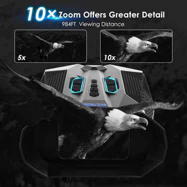 Night Vision Goggles—10× Zoom Binoculars for Adults,4K Infrared Full-Color Binoculars with 4000mAH for Hunting,3.0" Screen Night Vision Binoculars with 64GB TF Card for Photo and Vedio