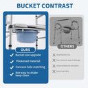 Bedside Commode, 4 in 1 Portable Toilet for Adults with Upgraded Oversized Bucket and Padded Seat, Adjustable Height Commode Toilet Chair Shower Chair for Elderly Handicap, 440LB.Weight Capacity