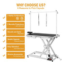 Electric Dog Grooming Table 50 inch with Foot-operated, Professional Heavy Duty Pet Grooming Table for Dogs at Home, Aluminium Adjustable Overhead Arm & Tool Organizer, Large Pet Grooming Station