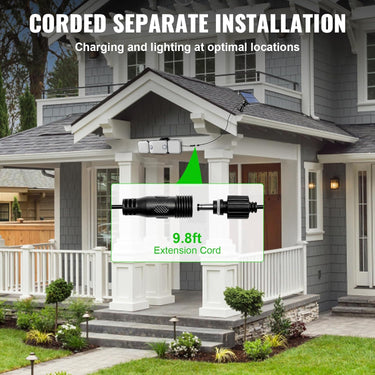 Solar Lights Outdoor - 230 LEDs Split Motion Sensor Flood Lights, 3 Heads IP65 Waterproof Solar Lights 3 Modes Wall Lights for Yard, Patio, Garden, Garage, 2Pack