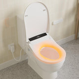 Smart Bidet Toilet Seat, Round Shape Heated Toilet Seat with Instant Warm Water, Adjustable Warm Air Dryer, 3 Cleaning Mode, LED Display, Night Light, and Dual Control Options. (Round)
