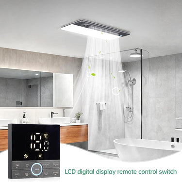 Bathroom Exhaust Fan with Light and Heater, 4 in 1 Bathroom Fan with Heater, 1800W Heating Power, Remote Control, Quiet & Powerful for Ventilation, Lighting, Heating, and Drying