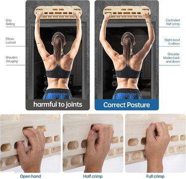 URBANVISTA Climbing Hangboard Rock, Wooden Climbing Board for Strengthen Fingers and Grip, Climbing Fingerboard Suitable for Indoor Climbing Training, Boulder Training and Pull-ups