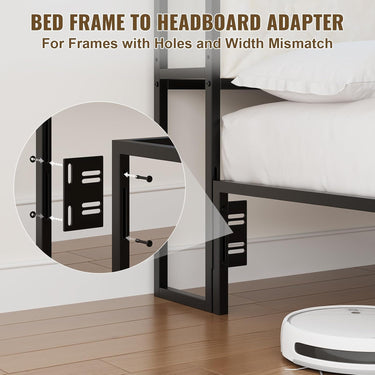 Headboard Queen Size with 2-Tier Open Space and Pull-Out Hidden Storage, Upholstered Headboard with Charging Station, Height Adjustable Sturdy Queen Bed Head Only, Easy Assembly, Ivory