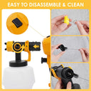 Cordless Paint Sprayer for Dewalt 20V MAX Battery Electric Spray Paint Gun with High Capacity Container Easy to Clean for House Painting Furniture Home Interior Gold(Not Include Battery)