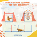 Dog Agility Training Equipment, Dog Outdoor Game Set with Tunnel, Agility Hurdle, Weave Poles, Jump Ring, Pause Box, Toy Balls and Storage Bag, Perfect Obstacle Course Backyard Set Indoor & Outdoor