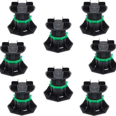 8 PCS Deck Blocks, Tuff Blocks Deck Foundation with Stone Accessories & Rubber Pads, Adjustable Deck Support Pedestal(3.54" to 4.65") - Deck Footings Without Digging,Special Dad's Gift