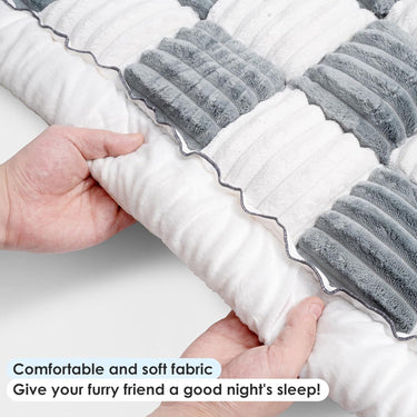 Pet Couch Cover for Sofa, Comfortable Couch Cover for Dog, Square Type Stripe Velvet Dog Bed Washable(Grey，27.6 * 82.7inch)