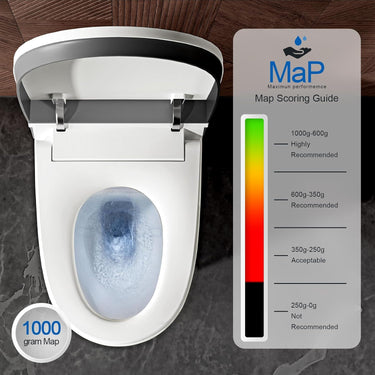 Smart Bidet Toilet, Auto Open/Close Lid, Auto Flush, Built in Tank with Boost Pump, 1000 Gram MaP Flushing Score, Elongated Heated Seat, UV Purified Water Wash and Cleaning Foam Dispenser