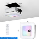 Bathroom Exhaust Fan with Bluetooth Speaker, 230 CFM 1.0 Sone Bathroom Exhaust Fan with Light, 3 Dynamic Light, 7 LED Color, 3 Color Temperatures, Nightlight, Music Sync, Remote, Easy Install