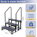 3-Step RV Steps with Dual Handrails – Heavy-Duty RV Stairs for Camper, Hot Tub, Trailer & Porch with Non-Slip Mats