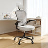Ergonomic Office Chair Big and Tall, 350LBS Capacity, 6'5" Tall Max, Home High Back Desk Chair for Long Hours Comfortable, Adjustable Headrest, Lumbar Support, Flip-up Arm and PU Wheels, Light Gray
