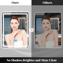 LED Bathroom Mirror with Bluetooth Speaker, 24"x 32" Lighted Bathroom Mirrors Wall Mounted, Anti-Fog, 3 Color Temperature, Dimmable Brightness, Tempered Glass, Frontlit & Backlit