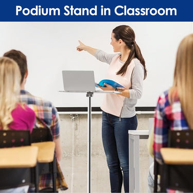 Acrylic Podium Stand,43"H Angle Adjustable Lecterns & Podiums,Portable Rolling Podium with Metal Base,Pulpits Podium for Churches,Classroom,Wedding,Speech