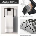 5-Piece Matte Black Bathroom Accessories Set, SUS304 Stainless Steel Wall Mounted 16 Inch Hand Towel Bar, Toilet Paper Holder, Towel Ring, Towel Hooks, Bathroom Hardware Set, Towel Bar Set