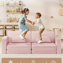 Modular Kids Play Couch 10PCS, Kids Couch 3s Instant Inflating, Nugget Couch Kids for Boys and Girls, Creative and Convertible Kids Couch for Playroom, Bedroom, Classroom, Pink