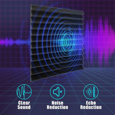 52 Pack Acoustic Panels 1 X 12 X 12 Inch Upgraded, Acoustic Foam Panels for Soundproofing, Noise Reduction, Soundproof Panels for Studios, Offices, and Home Theaters