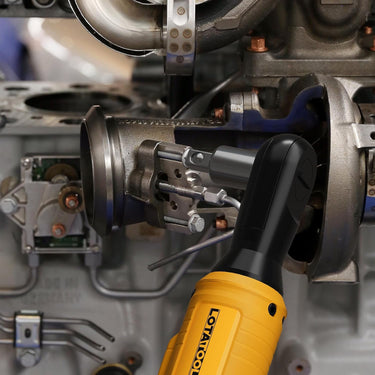 Electric Cordless Ratchet 3/8", 45lb-ft Electric Ratchet Wrench, Brushless Square Drive Electric Wrench with Extension Bar, 1/4" Adapter & 3" Extension Bar Compatible with DEWALT Battery(Tool Only)