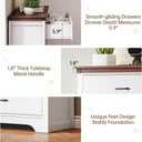 Farmhouse 6 Drawer Dresser for Bedroom, 51" Wide Chest of Drawers, Wood White Dresser with Deep Drawers, Storage Dressers Organizer for Bedroom, Living Room, Hallway