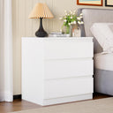 White Wood Dresser for Bedroom, 3 Drawer Dresser for Clothes Storage, Modern Dressers with Wide Drawers, Wide Wooden Chest Drawers for Living Room, Entryway, TV Stand