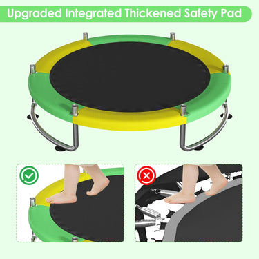 Trampoline for Kids, Upgrade Full Anti-Rust 440lbsToddler Trampoline with Net, 60'' Upgraded Ring Legs Trampoline with Adjustable Gymnastics Bar&Toys, Gifts for Ages 1-8 Boys&Girls(Yellow)