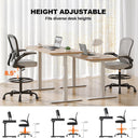 Synorla Ergonomic Drafting Chair, Tall Office Chair with Flip-up Armrests, Breathable Mesh High Desk Chair with Lumbar Support Adjustable Footrest Ring for Standing Desk, Home Office Studio