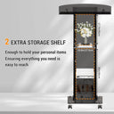 Acrylic Podium Stand，49“ Tall Portable Podium with Lockable Wheels, Black lecterns & Podium with Storage Shelf for Classroom, Pulpit Podium for Church,Wedding,Presentation