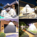 Solar Lights Outdoor - 230 LEDs Split Motion Sensor Flood Lights, 3 Heads IP65 Waterproof Solar Lights 3 Modes Wall Lights for Yard, Patio, Garden, Garage, 2Pack