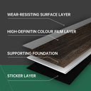 Peel and Stick Floor Tile 36 Pack 54 Sq.Ft, Waterproof Vinyl Flooring Peel and Stick for Office, Living Room, Bathroom, Kitchen - Unique Design, Easy to Install Vinyl Floor, Brown