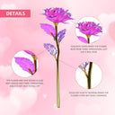 24 Pcs Galaxy Rose Flowers, Forever Preserved 24k Rainbow Rose Artificial Flowers, Colorful Glass Rose Flower Gifts for Weeding Anniversary Women Girls Valentine's Day Birthday Christmas