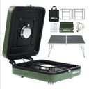 2 Burner Camping Stove with Carrying Bag, Foldable Propane Camp Stove with 17,200 BTU for Camping, Outdoor Cooking, Portable Gas Stove with Adjustable Burner for Tailgating, Backyard BBQ,Green