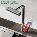Waterfall Kitchen Faucet with Pull Down Sprayer, 4 Modes Function Sprayer Single Handle Sink Faucet，360° Rotatable Kitchen Sink Faucet Easy Installation Commercial Modern Faucets for Kitchen