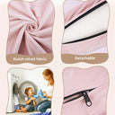 Modular Kids Play Couch 10PCS, Kids Couch 3s Instant Inflating, Nugget Couch Kids for Boys and Girls, Creative and Convertible Kids Couch for Playroom, Bedroom, Classroom, Pink