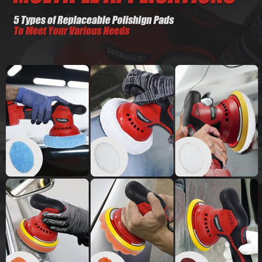 Cordless Car Polisher for Car Detailing Compatible for milwaukee 18V Battery, Power Polishers and Buffers Up To 5500Rpm, Orbital Buffer Cordless for Car with 6 Variable Speed -NO Battery