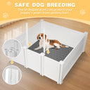 LotFun Whelping Box for Large Breed Dogs, PVC Puppy Playpen, Waterproof & Rustproof Whelping Pen, Puppy Whelping Supplies, 48x48x18 in